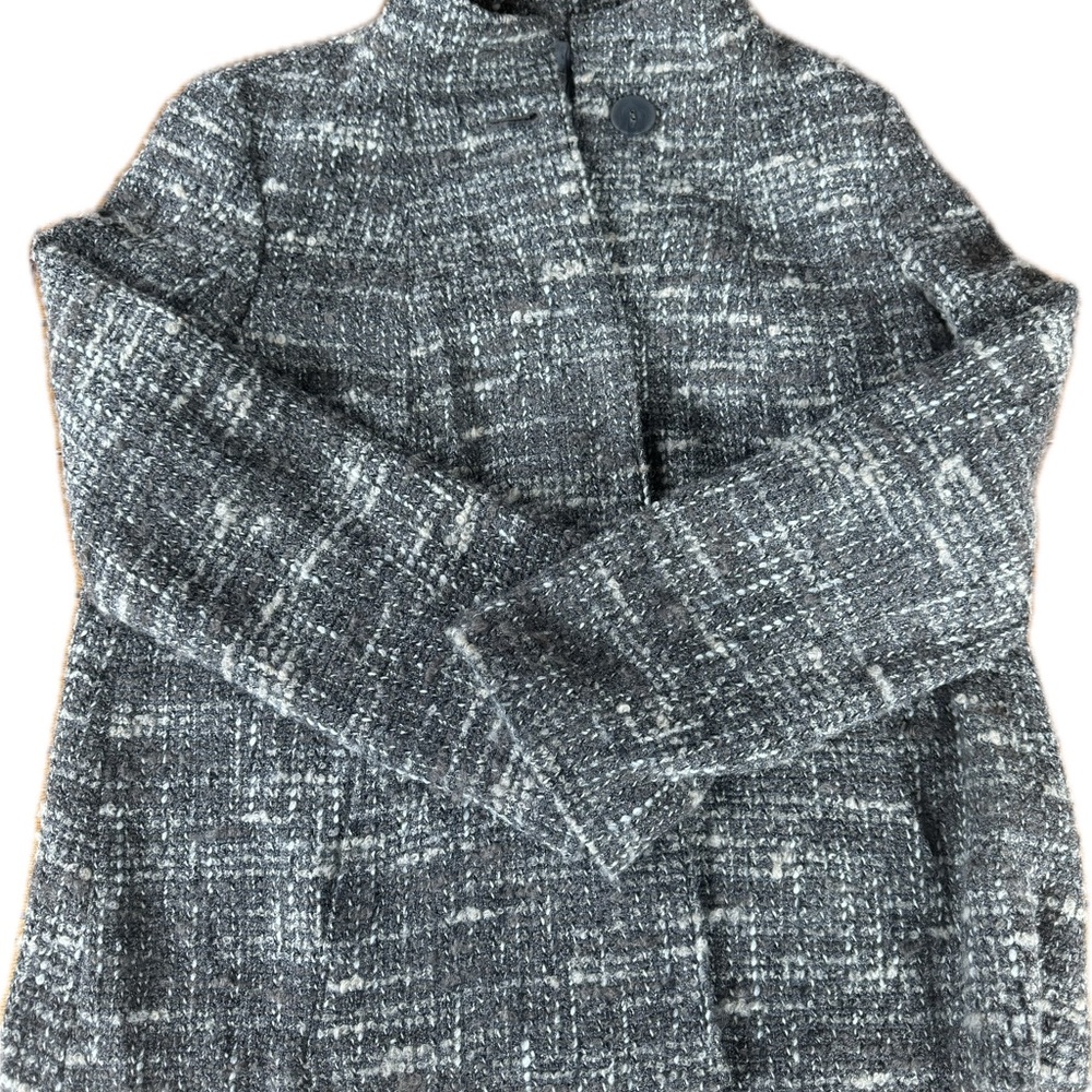 NWT J Jill Gray Tweed Wool Blend Cape Style Jacket CoatSize XS